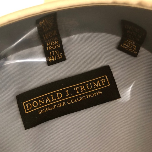 DONALD J. TRUMP SIGNATURE COLLECTION FINE COTTON DRESS SHIRT SIZE 17 1/2 34/35 - Picture 2 of 2